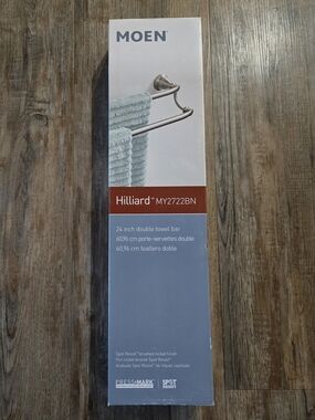 New Moen Hilliard 24” Double Towel Bar – Brushed Nickel (MY2722BN)